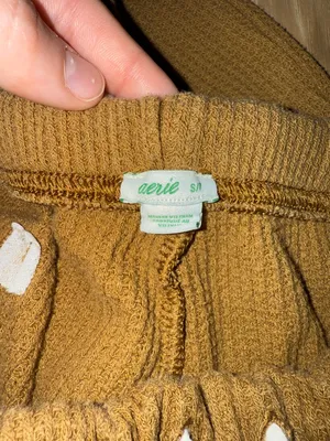 Aerie Tan Waffle Knit Sweatpants thumbnail 4
