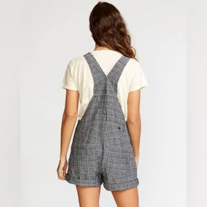 RVCA Grey Striped Overall Shorts thumbnail 6