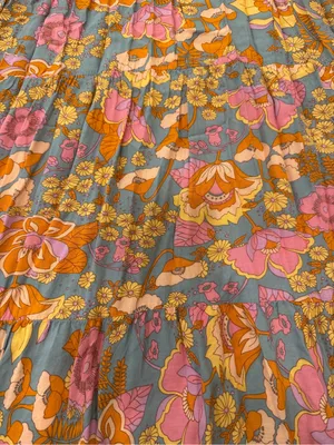 ZESICA Boho Retro Floral Halter Maxi Dress Pink Orange Tiered Sun Dress Large thumbnail 7