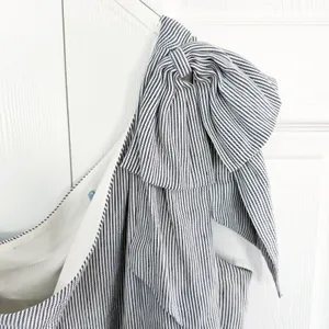 Antonio Melani Charlie Striped Linen Blend One Shoulder Bow Shift Mini Dress thumbnail 3