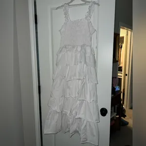 English Factory Smocked Ruffled Tiered Cotton Gown thumbnail 7