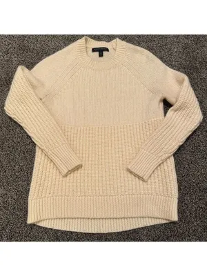 Banana Republic Cream Italian Yarn Knit Sweater XS thumbnail 2