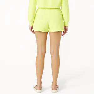 ✨Monrow Neon Yellow Ex-Boyfriend Cotton Soft Shorts Size Small thumbnail 2