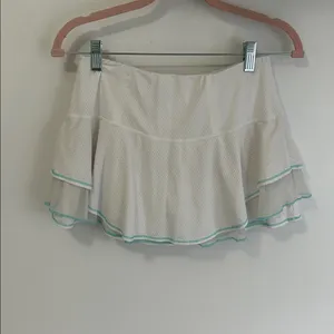 Lucky in Love Pique Flip Pickleball Tennis Skort White thumbnail 4