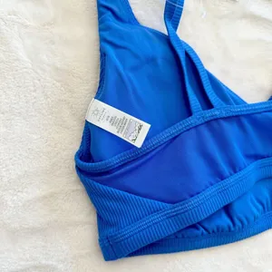 NWT Offline by Aerie Goals Blue Ribbed Padded Sports Bra - Size: Medium thumbnail 5