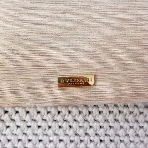 Bvlgari Parfums Beauty Pouch Cream/Gold Lurex Makeup Bag Detachable Tassel NEW thumbnail 3