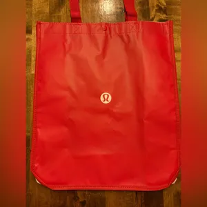 NWOT Lululemon shopping tote bag red white Large thumbnail 2