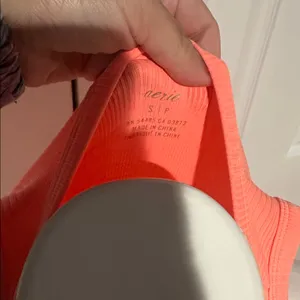 Aerie Neon Orange Ruched Ribbed Midi Dress with side slit size small‎ thumbnail 6