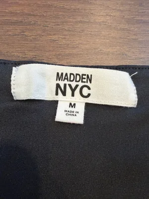 Madden NYC Black Long Sleeve One-Piece Bodysuit Size Medium NWT - C67-072 thumbnail 2