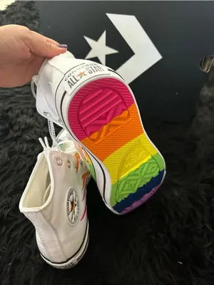 CONVERSE Chuck Taylor all star hi top rainbow flames shoes sneakers sz 8 new thumbnail 6