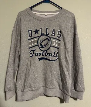 Women’s Gray Dallas Football Sweatshirt Small thumbnail 1