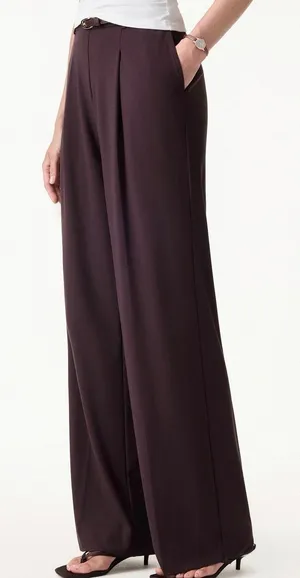 OGL Stretchy Flowy High Rise Wide Leg The Success Pants Midnight Navy Size XS thumbnail 1