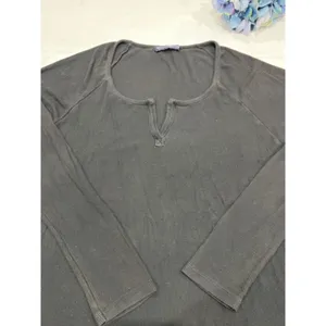 Brandy Melville Ribbed‎ Long Sleeve Top Henley Neckline Casual One Size thumbnail 3