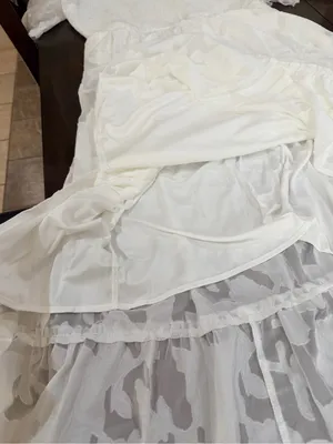 NWT Pinup Fashion White Dress 16W Plus Size Smocked Tiered Midi Puff Sleeve thumbnail 8