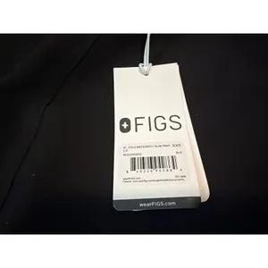 NWT FIGS Black Yola Maternity Slim Scrub Pants Size XXS thumbnail 2