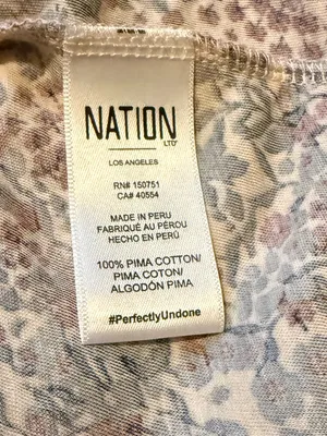 Nation Ltd. Boho Ditzy Floral 100% Pima Cotton Smocked Waist Maxi Dress Size XS thumbnail 7
