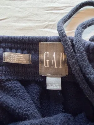 Men's Gap Navy Drawstring Jogger Pants thumbnail 3