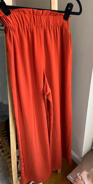 orange belted wide leg pants thumbnail 2