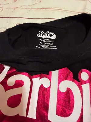 Mattel Black Tee with Pink Barbie Logo thumbnail 2