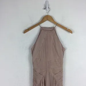 ASOS Design Bridesmaid Pink Blush Pinny Ruched Bodice Chiffon Maxi Dress Size 2 thumbnail 5