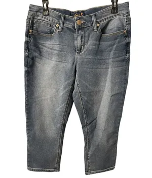 Seven7 Seven For All Mankind Jeans Women's Size 8 Cropped Girlfriend Capri Stretch thumbnail 1