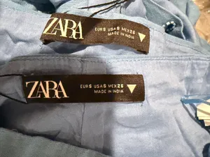 Zara Blue Embroidered Halter Crop Top & Shorts Set thumbnail 7