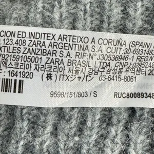 Zara Gray Marl Alpaca Wool Blend Chunky Knit Cropped Cardigan 9598/151 thumbnail 9