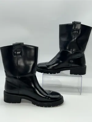 H&M Chunky Lug Rubber Sole Ankle Pull-On Black Boots-Size 39 EU / 8 US thumbnail 2