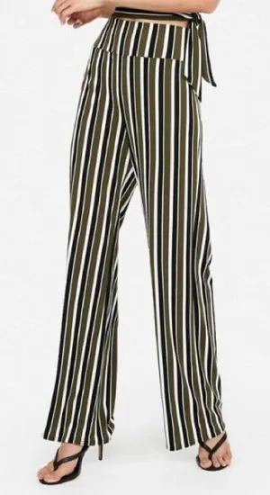 Express High Waisted Wide Leg‎ Striped Pants thumbnail 1