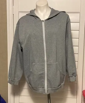 SHEIN Gray Zip-Up Hoodie thumbnail 1