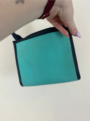 Spartina 449 Embroidered Turquoise Clutch Wristlet Gold Pineapple Zipper Top thumbnail 7