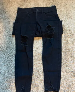 American Eagle Outfitters Black Distressed Jeggings thumbnail 1