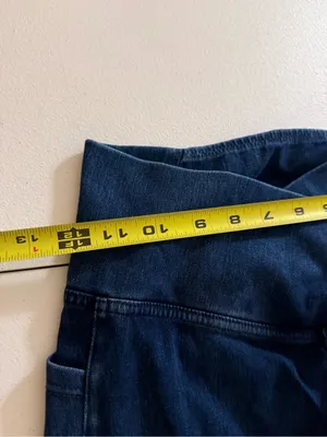 Halara Flex High Waisted Crossover Pockets Denim Work Leggings Small Full Length thumbnail 4