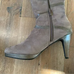 Impo Sport Grey Faux Suede Turner Tall Heeled Knee high Boots Size 8.5 thumbnail 4