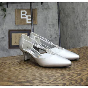 NWT Easy Street Womens Moonlight Dress Pump Evening Heels Silver Satin Gray 8M thumbnail 6