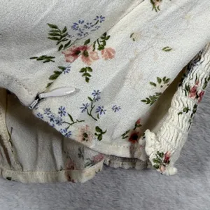 Reformation Floral Smocked Back Cami Top Cream Pink Blue Size 0 RN143248 thumbnail 9