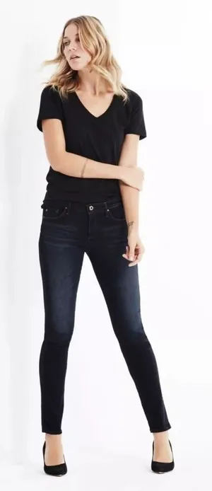 AG ADRIANO GOLDSCHMIED‎ Stilt Mid Rise Cigarette Leg Jean in Jetsetter size 32R thumbnail 1