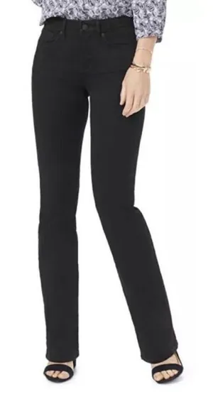 NYDJ Women's Barbara Bootcut Jeans Midrise Non Ripped Black Size 2 #761 thumbnail 1