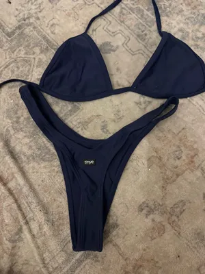 Tinye swim navy bikini small bottom large top thumbnail 2