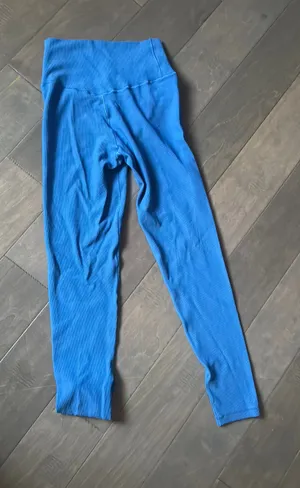 aerie waffle knit blue crossover leggings thumbnail 1