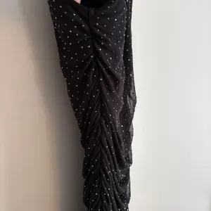 AFRM Black Mesh Mock neck Jeweled Rhinestone Midi Dress Sleeveless Small Ruched‎ thumbnail 8
