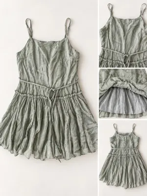 NWT Newbury Kustom Sage Ruffle Mini Dress Size Small thumbnail 2