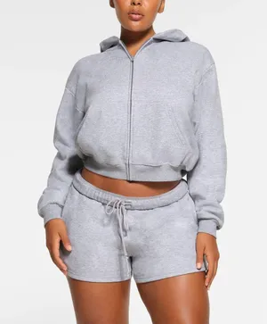 SKIMS COTTON FLEECE CLASSIC SHORT Heather Grey Medium thumbnail 2
