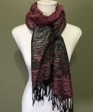 Metallic Fringe Wrap Scarf Multiple thumbnail 1