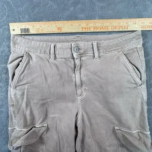 American Eagle Mid Rise Baggy Wide Leg Cargo Pants Utility Tan Womens 12 Skater thumbnail 3