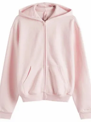 SKIMS Women's Cotton Fleece Classic Zip Up Hoodie in Barely Pink Size XL NWT thumbnail 1