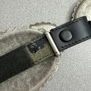 Unbranded Belt Womens Black Silver Pewter? Concho Rhinestone Western Leather 37" thumbnail 8