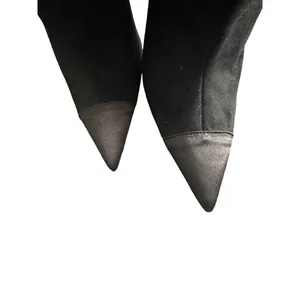 Good American Over the Knee Slouch Suede Boots Black GA173K-X Women's 7.5 NWOB thumbnail 4