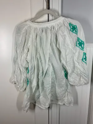 Melissa Odabash White Embroidered Kaftan Tunic Blouse‎ Swim Cover-Up one size thumbnail 5