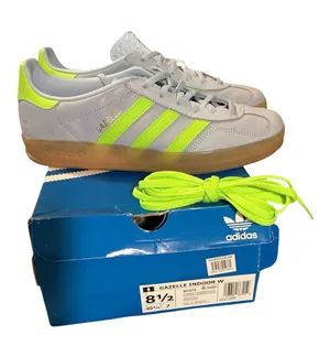 NEW adidas Gazelle Indoor Clear Sky Solar Green Gum Women’s Size 8.5 (JI1372) thumbnail 1